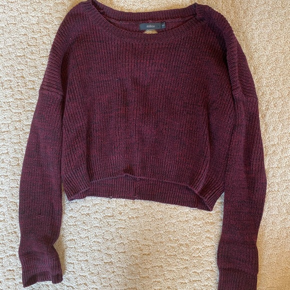 Dark red LF cropped sweater with bows in the back - Picture 2 of 3